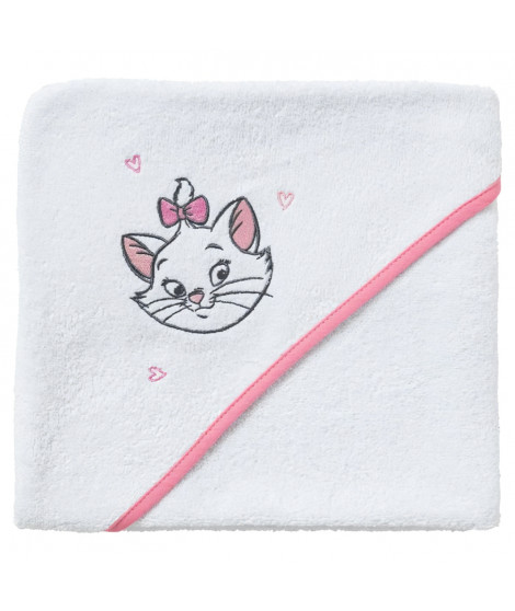 Cape de bain DISNEY MARIE - Des la naissance - Coton - 75 x 75 cm - Blanc