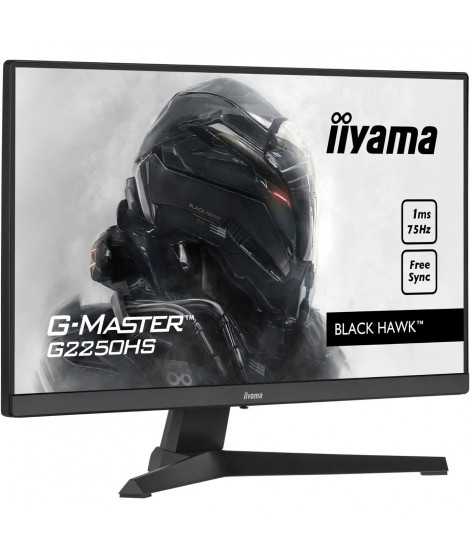 Ecran PC Gamer - IIYAMA G-Master Black Hawk G2250HS-B1 - 21.5 FHD - Dalle VA - 1ms - 75Hz - HDMI / DisplayPort - FreeSync