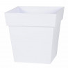 EDA Pot de fleur carré Toscane - 32 x 32 x H 32 cm - 22 L - Blanc