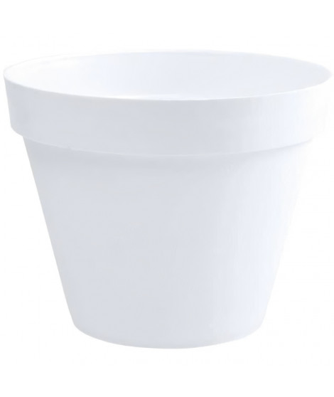 EDA Pot de fleur rond Toscane - Ø 40 x H 32 cm - 23 L - Blanc