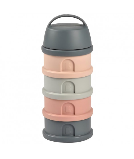 BEABA, Boîte doseuse, 4 compartiments, mineral grey / pink