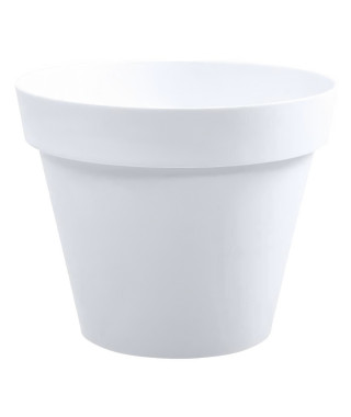 EDA Pot de fleur rond Toscane - Ø 30 x H 26 cm - 10 L - Blanc