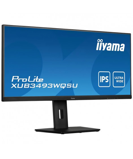 Ecran PC - IIYAMA XUB3493WQSU-B5 - 34 UWQHD - Dalle IPS - 4 ms - 75Hz - HDMI  / DisplayPort / USB - FreeSync - Pied réglable …