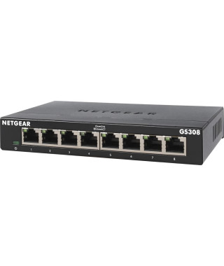 NETGEAR GS308-300PES Switch Ethernet Métal 8 ports Gigabit (10/100/1000)