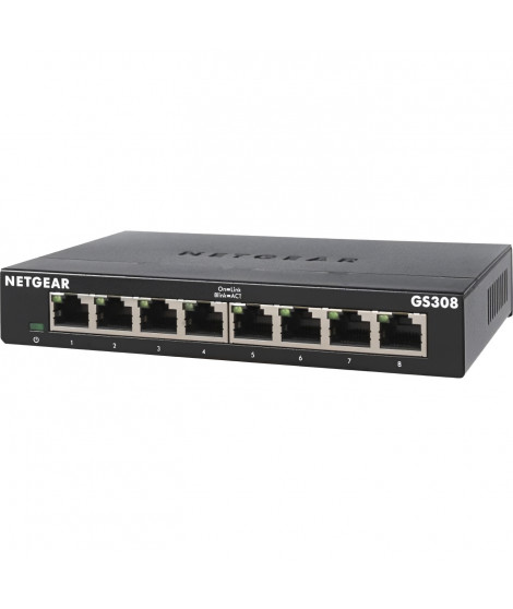 NETGEAR GS308-300PES Switch Ethernet Métal 8 ports Gigabit (10/100/1000)