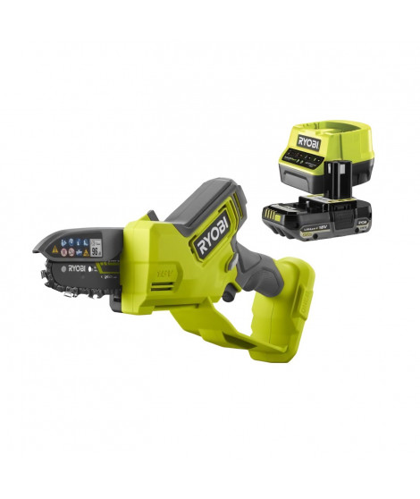 Elagueur a main RYOBI RY18PSX10A-120 - 18V - Fonction Brushless - Guide 10cm - Batterie lithium + chargeur fournis