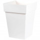 EDA Pot de fleur mi-haut carré Toscane - 39 x 39 x H 53 cm - 51 L - Blanc