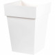 EDA Pot de fleur mi-haut carré Toscane - 39 x 39 x H 53 cm - 51 L - Blanc