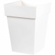 EDA Pot de fleur mi-haut carré Toscane - 39 x 39 x H 53 cm - 51 L - Blanc