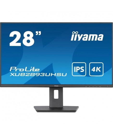 Ecran PC - IIYAMA XUB2893UHSU-B5 - 28 4K - Dalle IPS - 3 ms - 75Hz - HDMI  / DisplayPort - Pied réglable