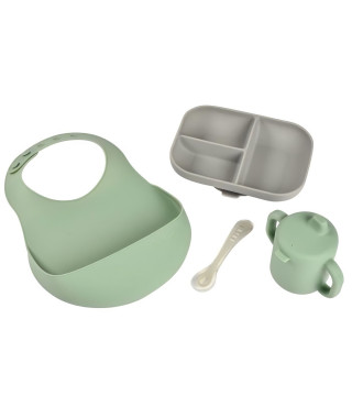 BEABA, Coffret les essentiels repas de bébé, silicone