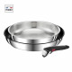 TEFAL INGENIO Set 3 pcs, Poeles 24/28 cm, Poignée, Induction, Revetement antiadhésif + inox, Fabriqué en France, Preference L…