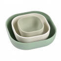 BEABA, Lot de 3 bols repas enfants silicone gigogne, vert