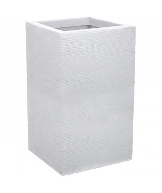 EDA Bac a Fleurs Carré Haut Graphit Up - 36 L - 29,5 x 29,5 cm x 49,5 cm - Blanc cérusé