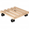 EDA Support a roulettes carré 40 x 40 cm en Bois - 4 roulettes - 40 x 40 x H.8,4 cm