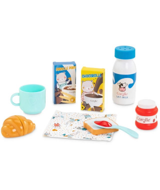 Coffret Petit Déjeuner COROLLE pour poupon 36 et 42 cm - 9 accessoires repas factices des 2 ans