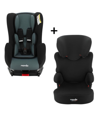 NANIA - Pack siege auto COSMO Isofix Groupe 0/1 (0-18Kg) + siege auto BEFIX Easyfix Groupe 2/3 (15-36Kg) - Fabrication française