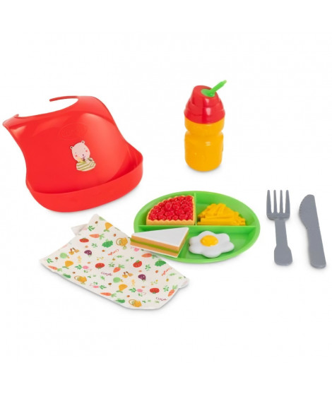 Coffret Bon Appétit - COROLLE - 10 accessoires repas pour poupon 36 et 42 cm - Multicolore