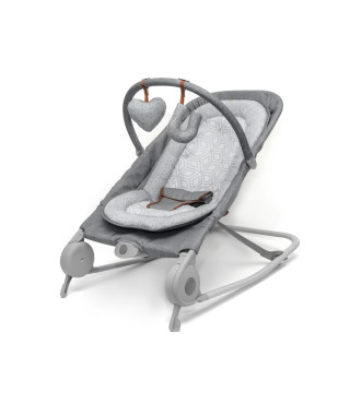 SUMMER INFANT Transat 2en1, transat a bascule, pratique et portable, jouets et vibrations apaisantes, gris heather