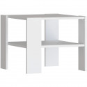 Table basse PILVI 2 Plateaux - Style contemporain - Particules mélaminé - Décor Blanc - L 55 x P 55 x H 45 cm