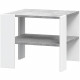 Table basse PILVI 2 Plateaux - Style contemporain - Particules mélaminé - Décor Blanc et béton clair - L 55 x P 55 x H 45 cm