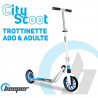 Trottinette mécanique - Adulte/Ados - Beeper City Scoot - Roues 8'' - Suspension avant - Cadre Blanc - Sans frein guidon