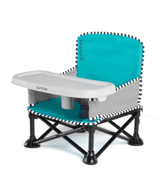 SUMMER INFANT Chaise d'appoint réhausseur Pop 'n Sit, intérieur, extérieur, pratique et compacte, pliage rapide, bleu