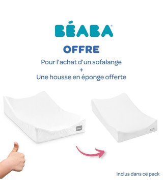 BEABA, Matelas a langer Sofalange + Drap housse éponge non imperméable, blanc