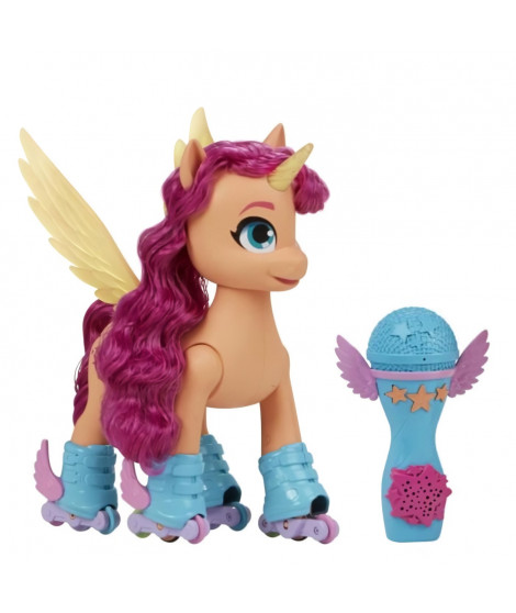 My Little Pony Sunny Starscout chante en rollers, jouet 22,5 cm télécommande, 50 réactions, lumieres et musique