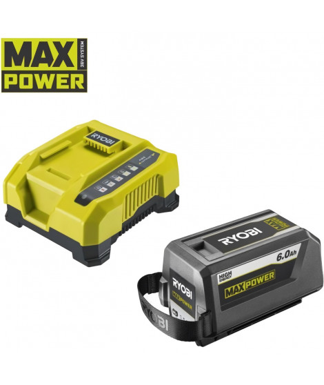 Batterie lithium RYOBI RY36BK60B-160 36V - Livrée avec un chargeur rapide - Temps de charge 70 mn