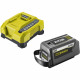 Batterie lithium RYOBI RY36BK60B-160 36V - Livrée avec un chargeur rapide - Temps de charge 70 mn