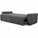 Canapé convertible 3 places JOSH - Tissu Zoom Anthracite - Coffre de rangement - L 197 x P 117 x H 65 cm