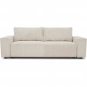 Canapé droit convertible 3 places JOSH - velours côtelé beige - Coffre de rangement - L239xP86xH85cm