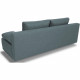 Canapé clic-clac  Tissu Bleu  L 195 x P 122 x H 78 cm  LARA - Fabriqué en Ukraine