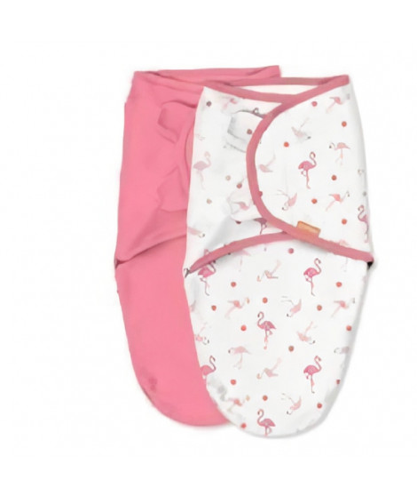 SUMMER Original Swaddle, couverture, sac de couchage, 0-3 mois, sécurité et chaleur pour bébé, flamingo fiesta rose, lot de 2