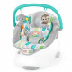 BRIGHT STARTS Transat bébé Jungle Vines, vibrations apaisantes, barre de jouets amovible, jusqu'a 9 mois