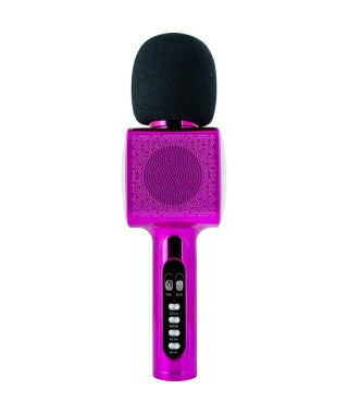 BIGBEN Party - Micro tout-en-un Bluetooth - Effets sons et lumieres - Rose