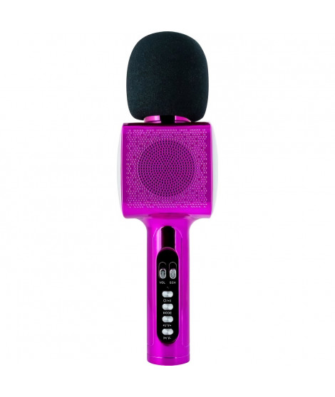 BIGBEN Party - Micro tout-en-un Bluetooth - Effets sons et lumieres - Rose