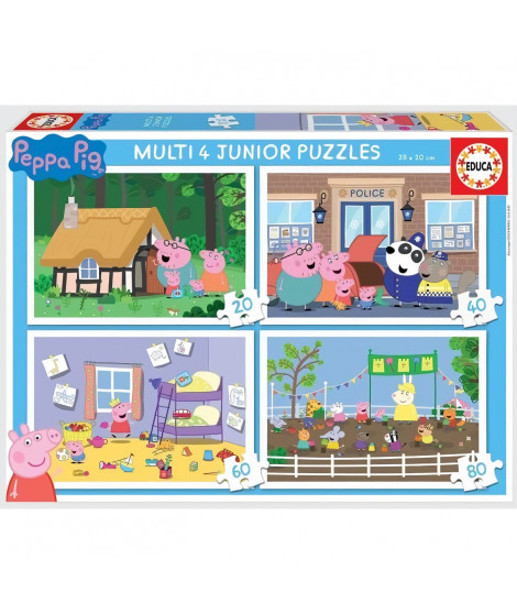 Puzzles progressifs Peppa Pig - EDUCA - MULTI 4 JUNIOR - 50 a 150 pieces - Pour enfants de 3 ans et plus