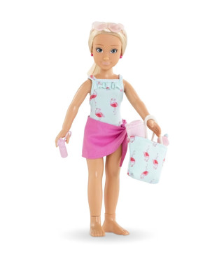 Coffret Valentine a la plage COROLLE GIRLS - poupée mannequin - 5 accessoires - 28 cm - des 4 ans