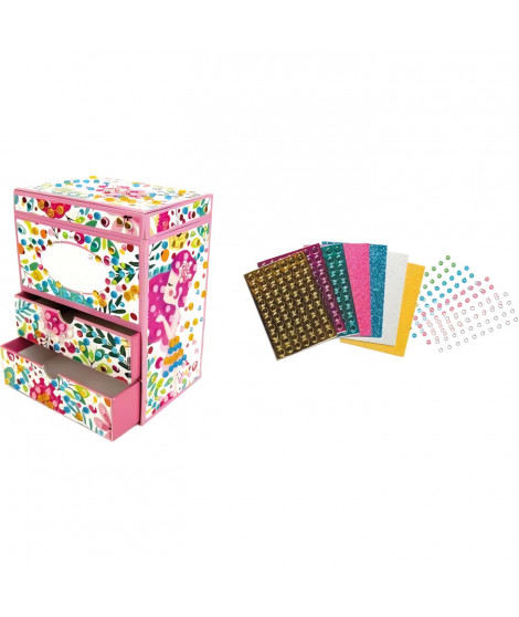 Coffret a bijoux mosaiques - Sycomore - Stick n Fun 3D - Plus de 500 mosaiques colorées - 150 gems - Rose