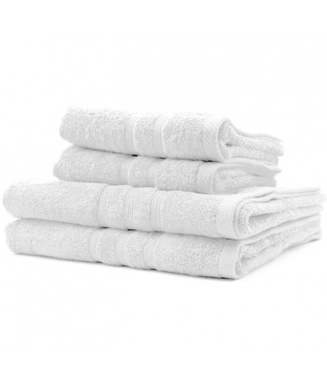 2 Serviettes de bain TODAY 50x90 + 2 Draps de bain 70x130 cm 100% Coton - Craie