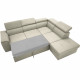 Canapé d'angle convertible réversible 3-4 places DAYTONA -  Tissu Beige - Coffre de rangement - L 260 x P 218 x H 77 cm