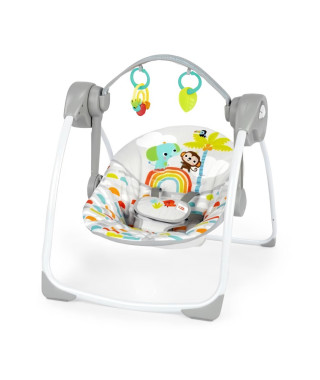 BRIGHT STARTS Playful Paradise balancelle portable pour bébé, compacte et automatique avec musique, des la naissance