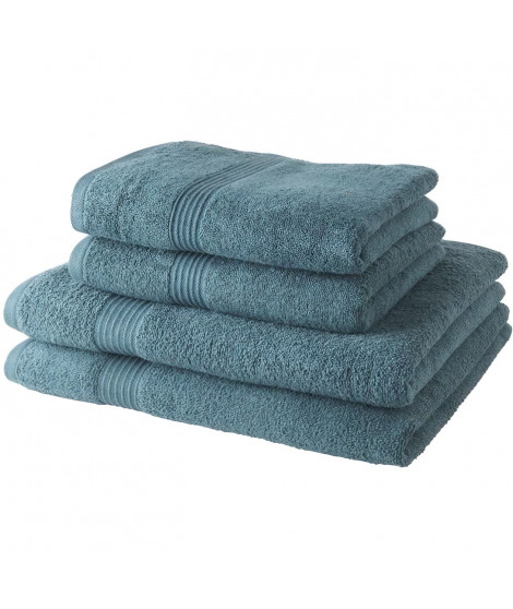 2 Serviettes de bain TODAY 50x90 + 2 Draps de bain 70x130 cm 100% Coton - Paon