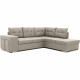 Canapé d'angle convertible réversible 4-5 places MITCHELL -  Tissu Beige - Coffre de rangement - L 247 x P 205 x H 71/93 cm