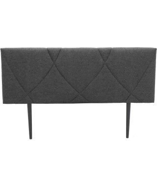 Tete de lit TUDOR - Tissu Anthracite - L.162 x H.100 x P.7 cm