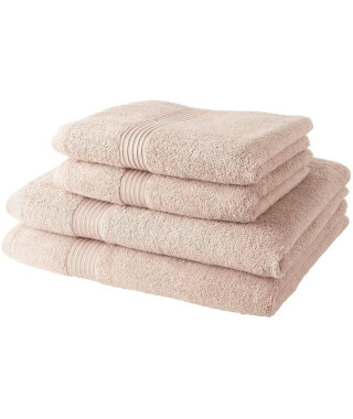 2 Serviettes de toilette TODAY 50x90 + 2 Draps de bain 70x130 cm 100% Coton - Roses des sables