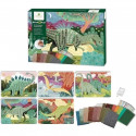 Kit de mosaique dinosaures - Sycomore - 5 tableaux - Plus de 2000 mousses autocollantes et joyaux