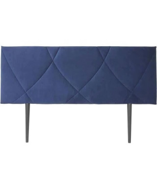 Tete de lit TUDOR - Velours Bleu Marine - L.162 x H.100 x P.7 cm